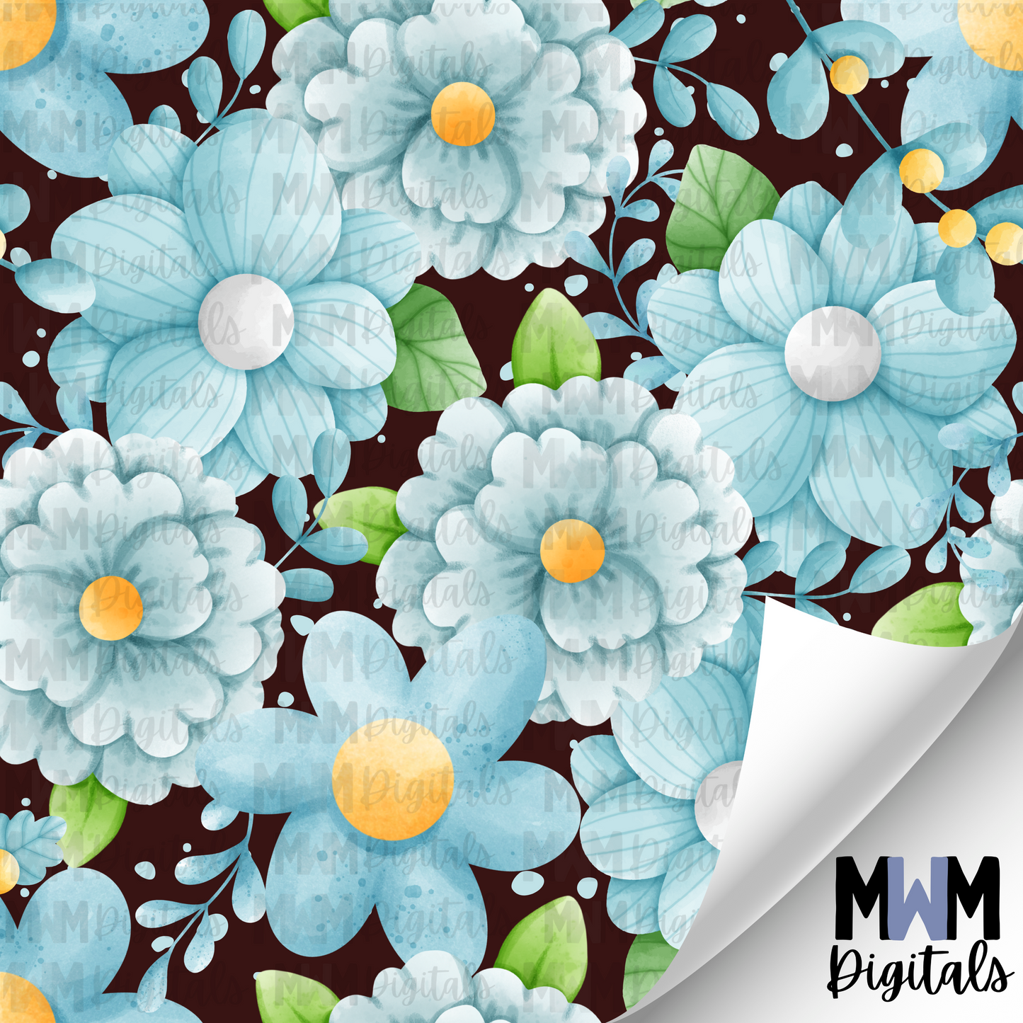 Blue Floral Seamless File