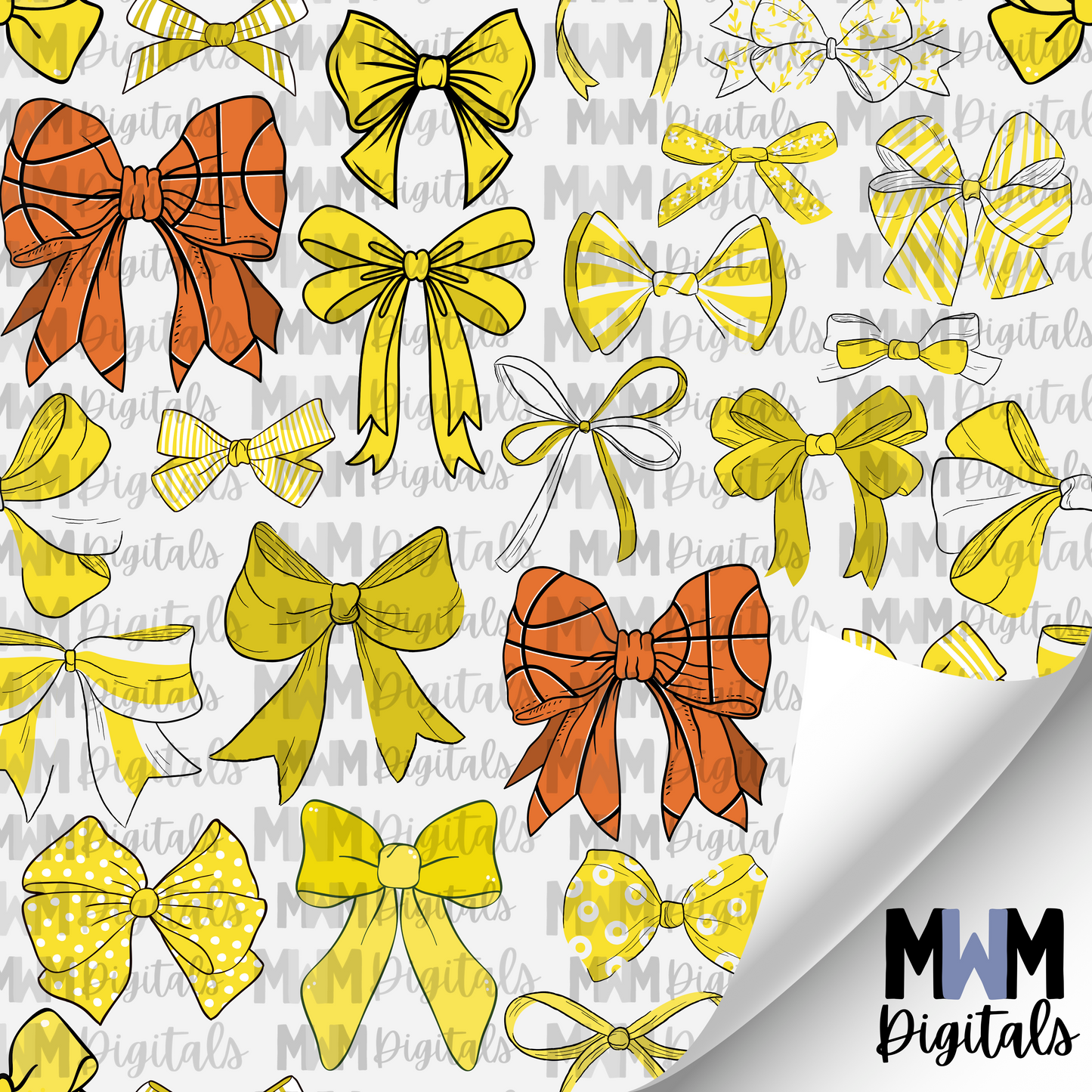 Basketball Hairbow Seamless File