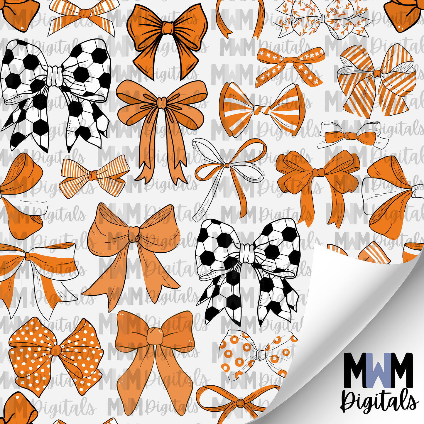 Soccer Hairbow Seamless File