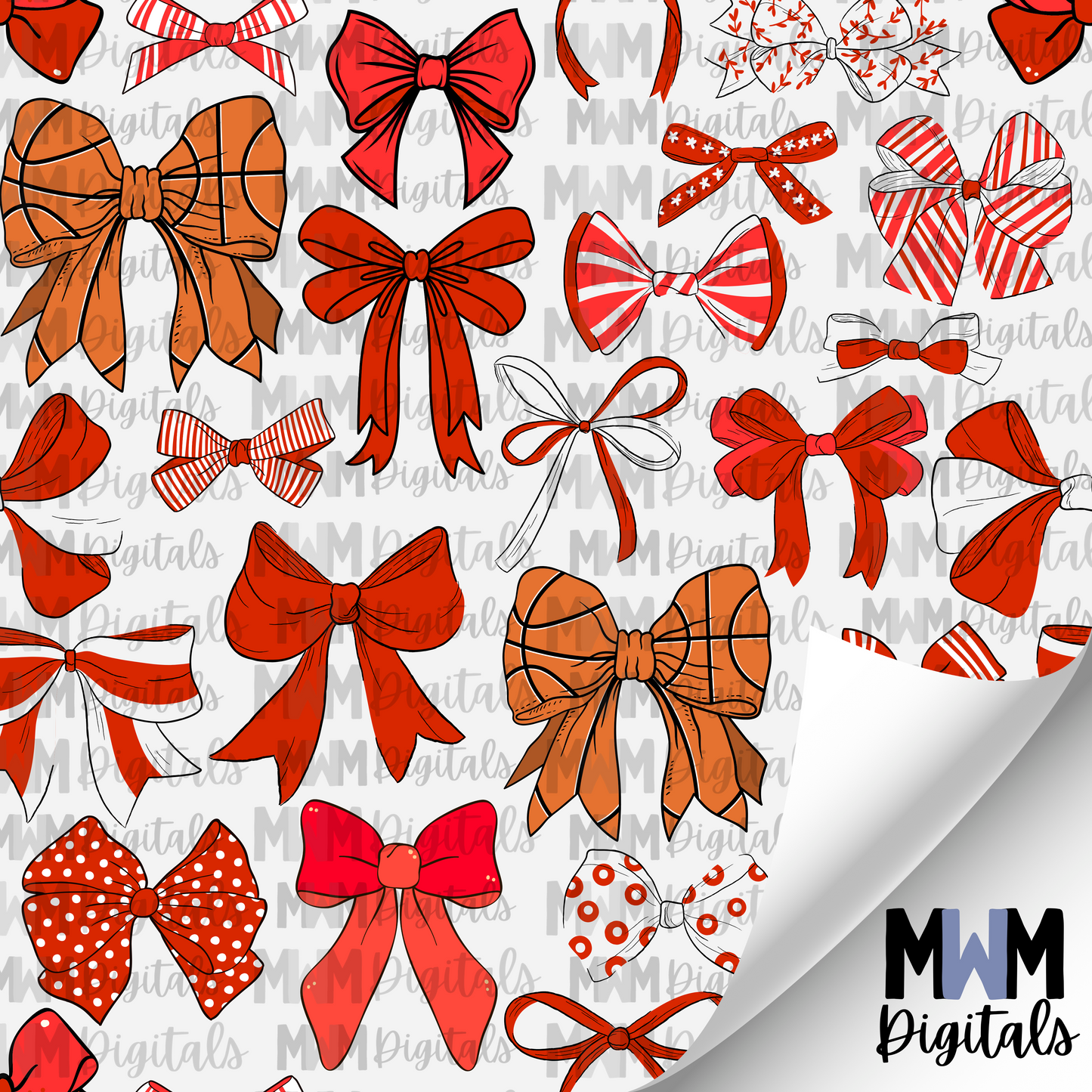 Basketball Hairbow Seamless File