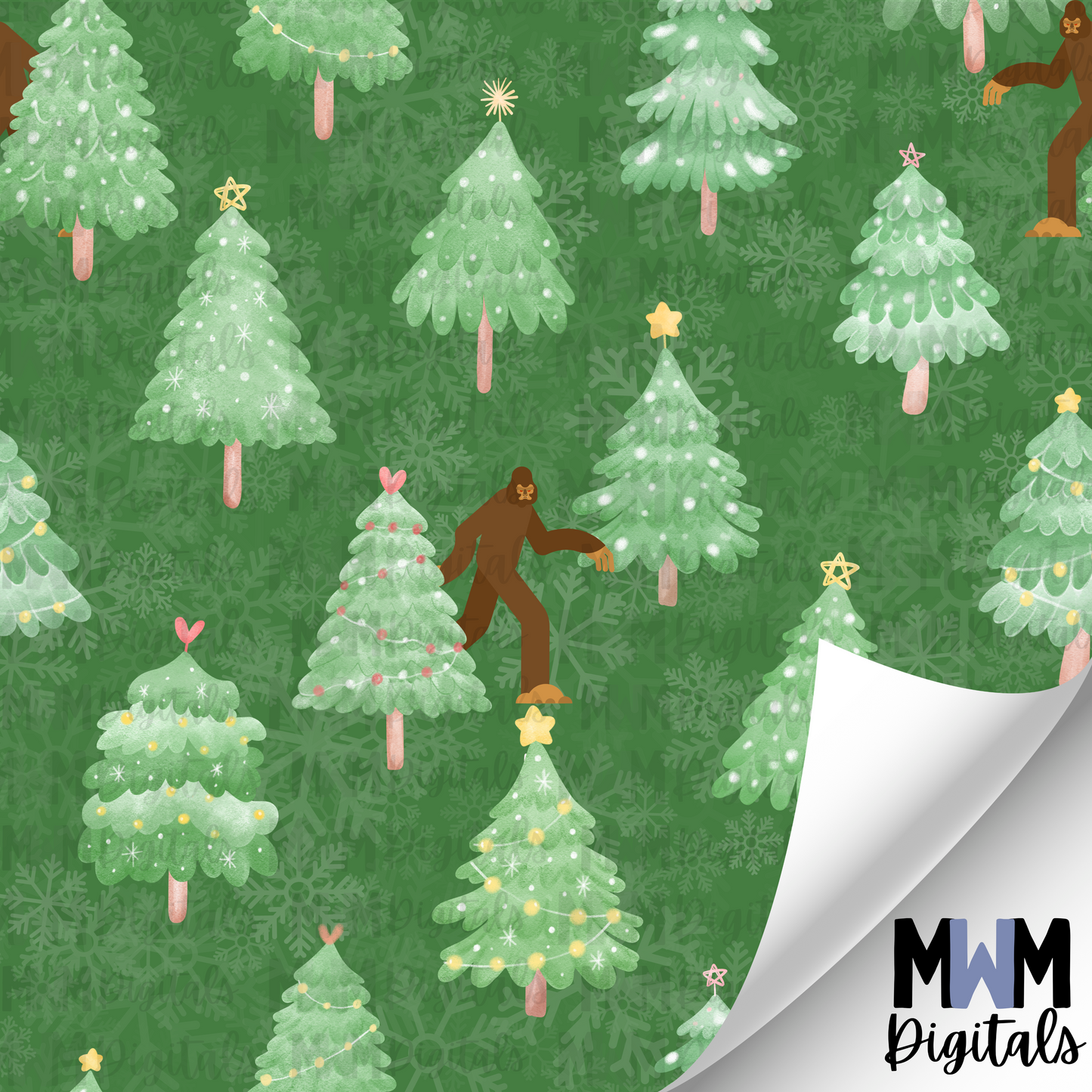 Christmas Bigfoot Yeti Seamless File