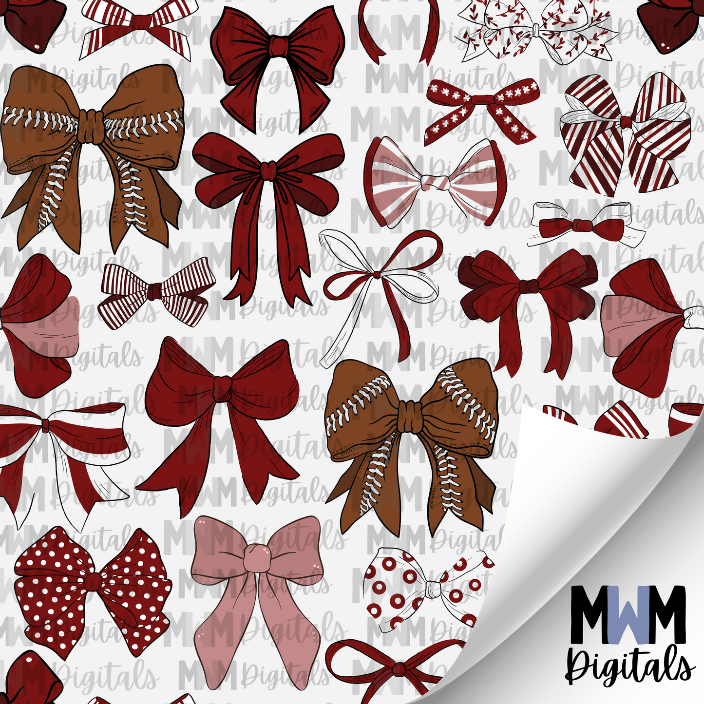 Football Hairbow Seamless File