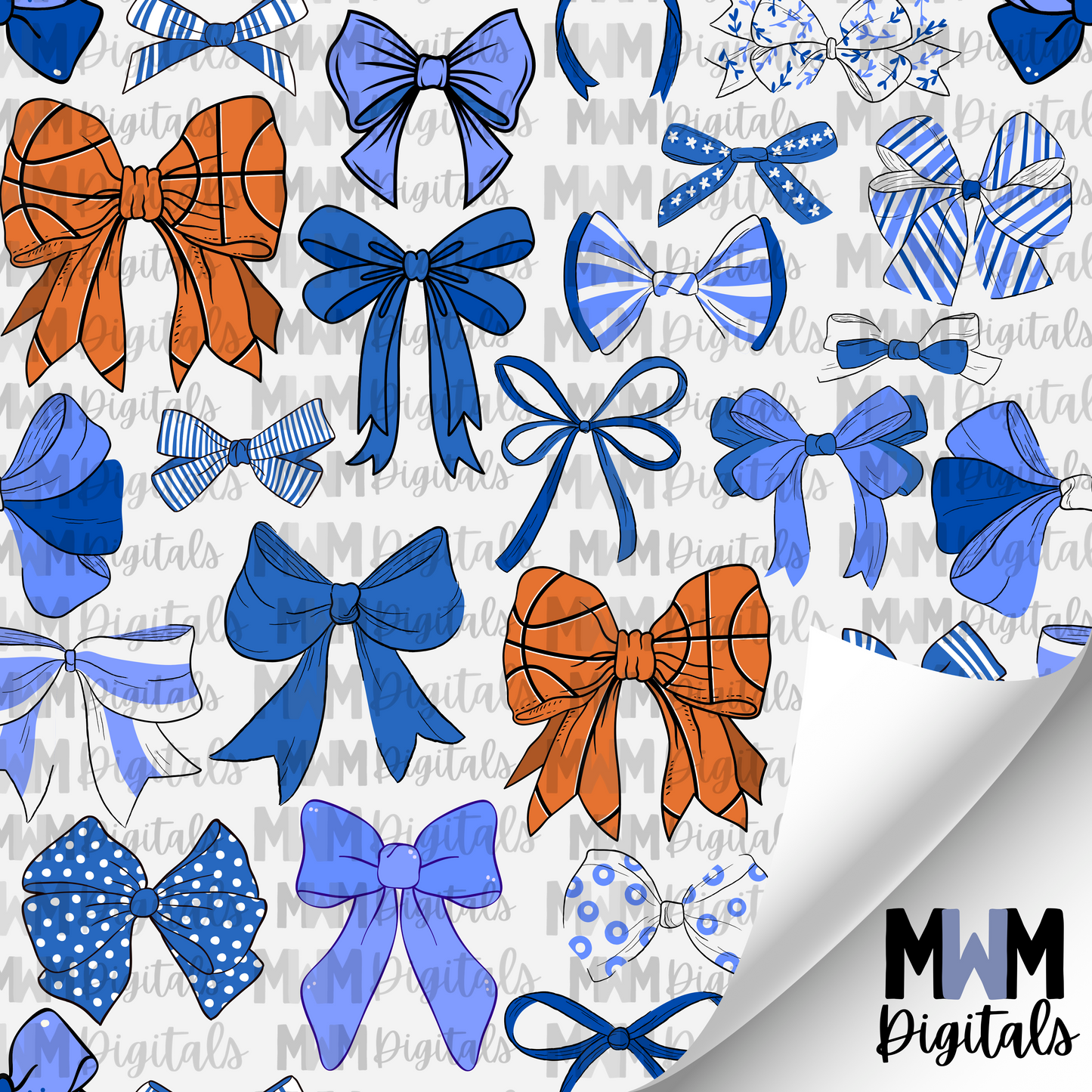 Basketball Hairbow Seamless File