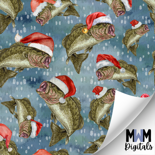 Christmas Bass Fishing Seamless File