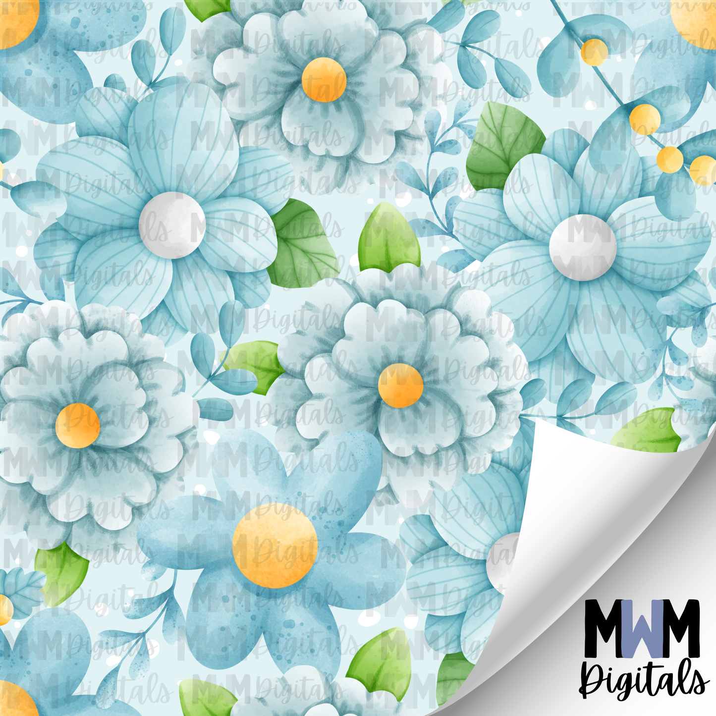 Blue Floral Seamless File