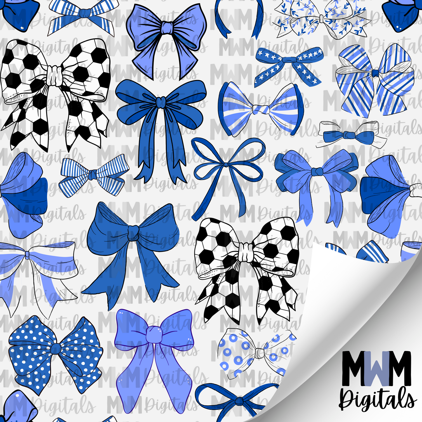 Soccer Hairbow Seamless File