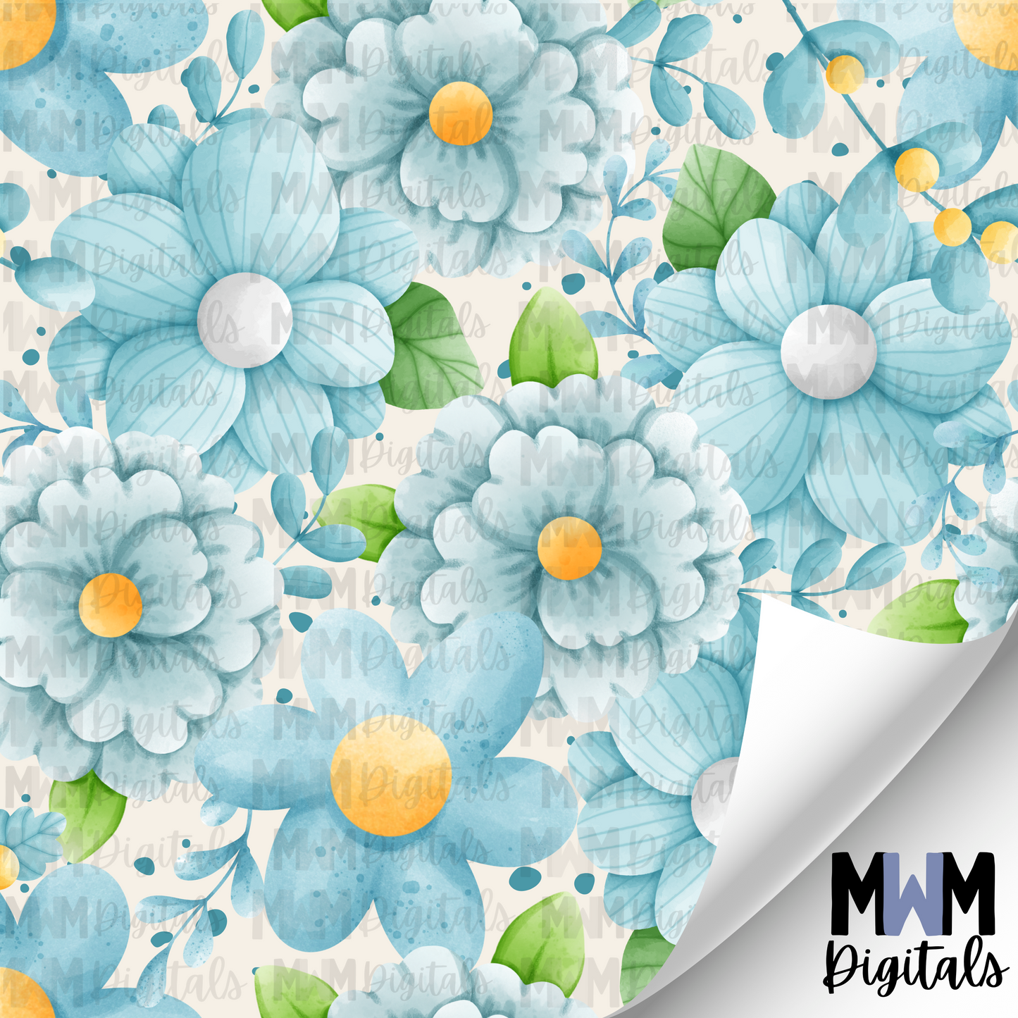 Blue Floral Seamless File