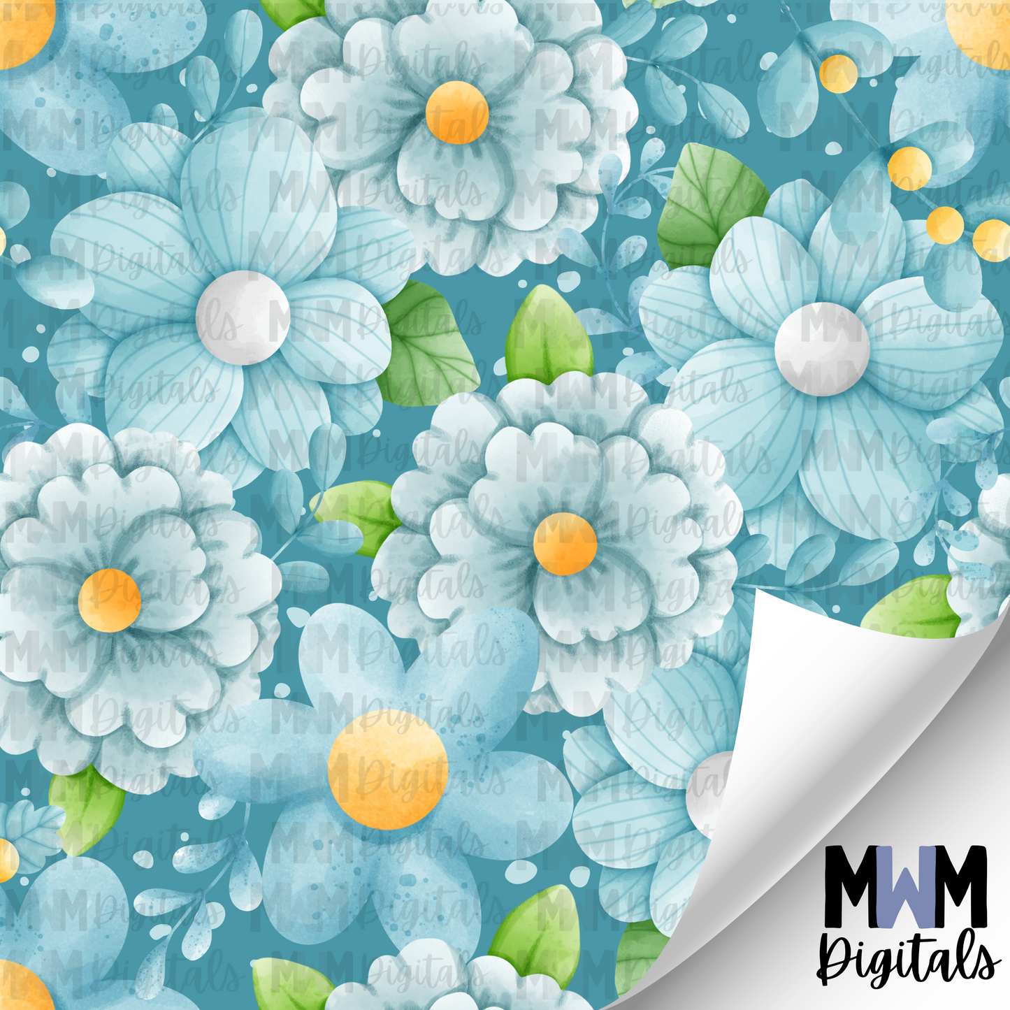 Blue Floral Seamless File