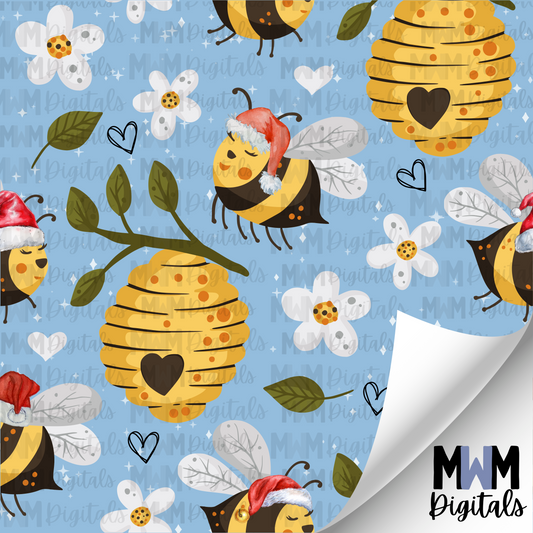 Christmas Bees Seamless File