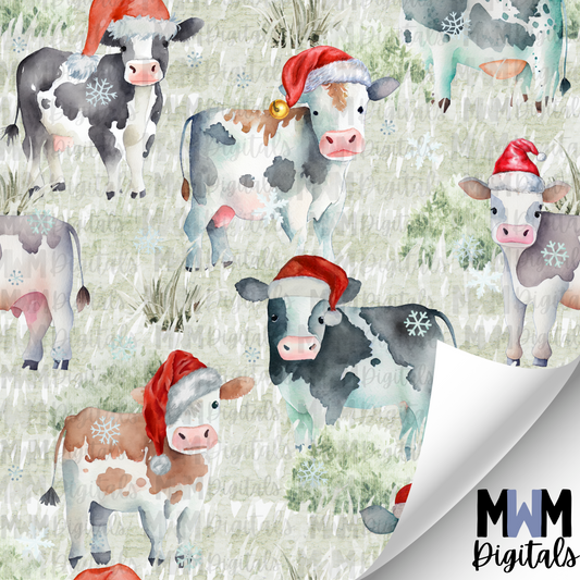 Christmas Cows Seamless File