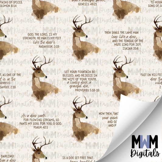 Deer Bible Verse Seamless File