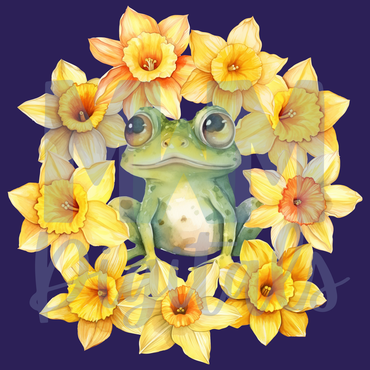 Daffodils & Frogs Seamless File