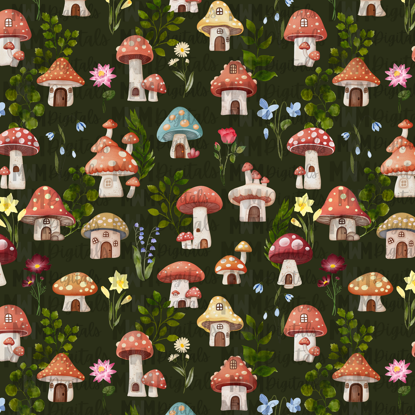 Mushroom Houses Seamless File