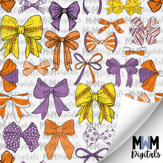 Softball Hairbow Seamless File