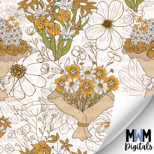 Vintage Floral Bouquets Seamless File