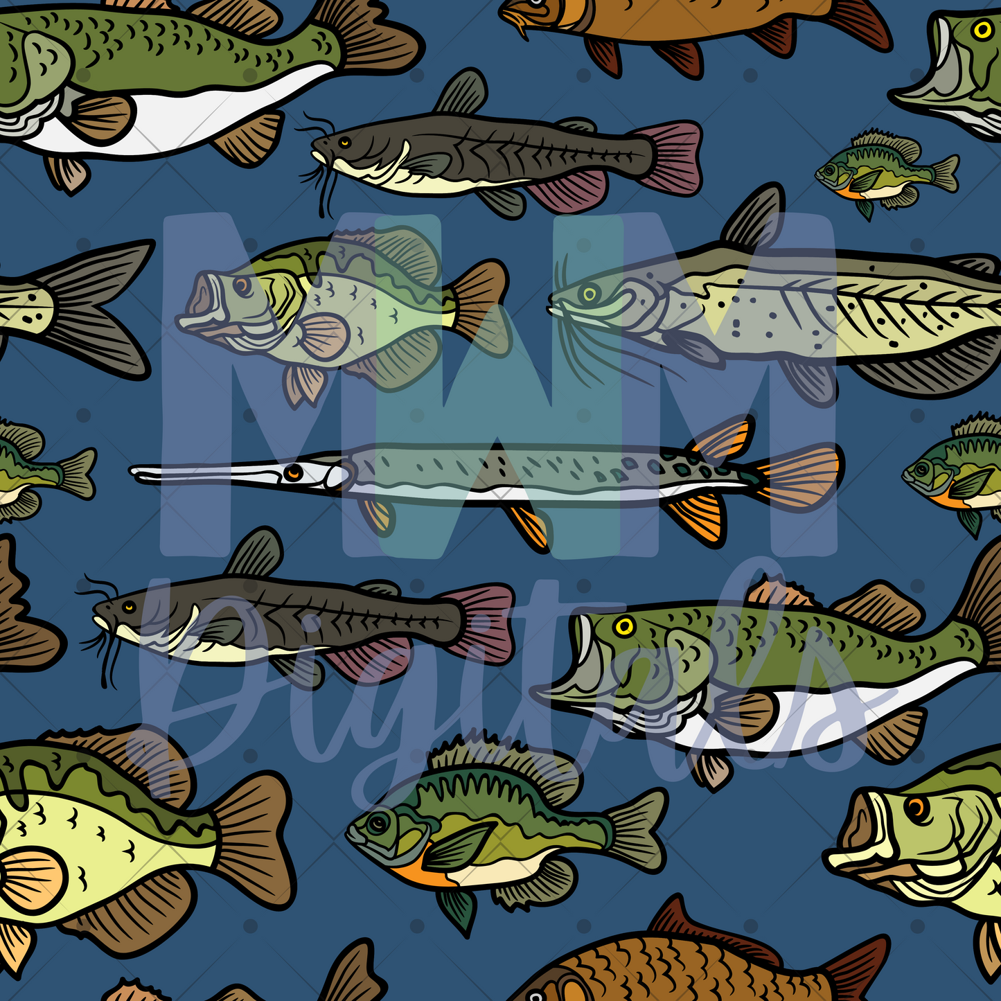 Freshwater Fish Seamless File