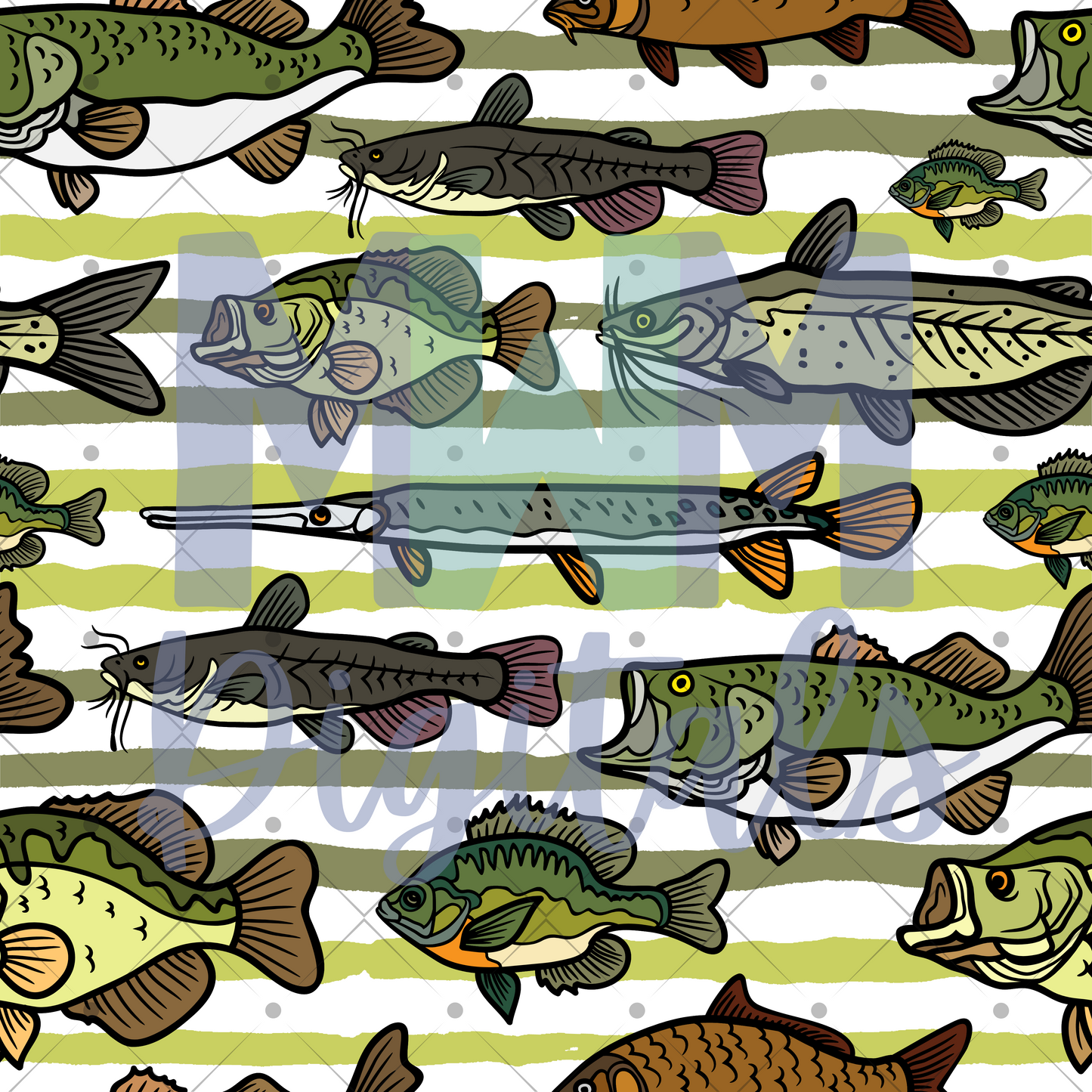 Freshwater Fish Seamless File