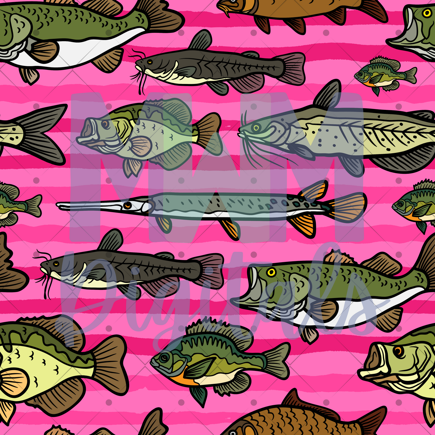 Freshwater Fish Seamless File