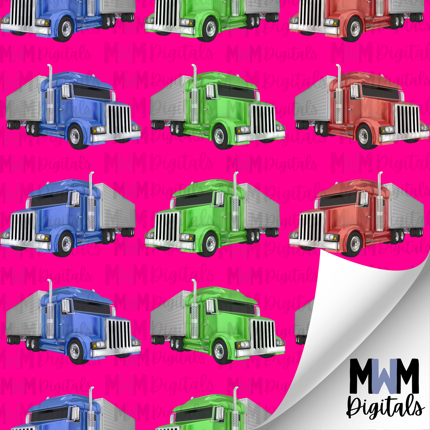 Trucker Big Rig Seamless File