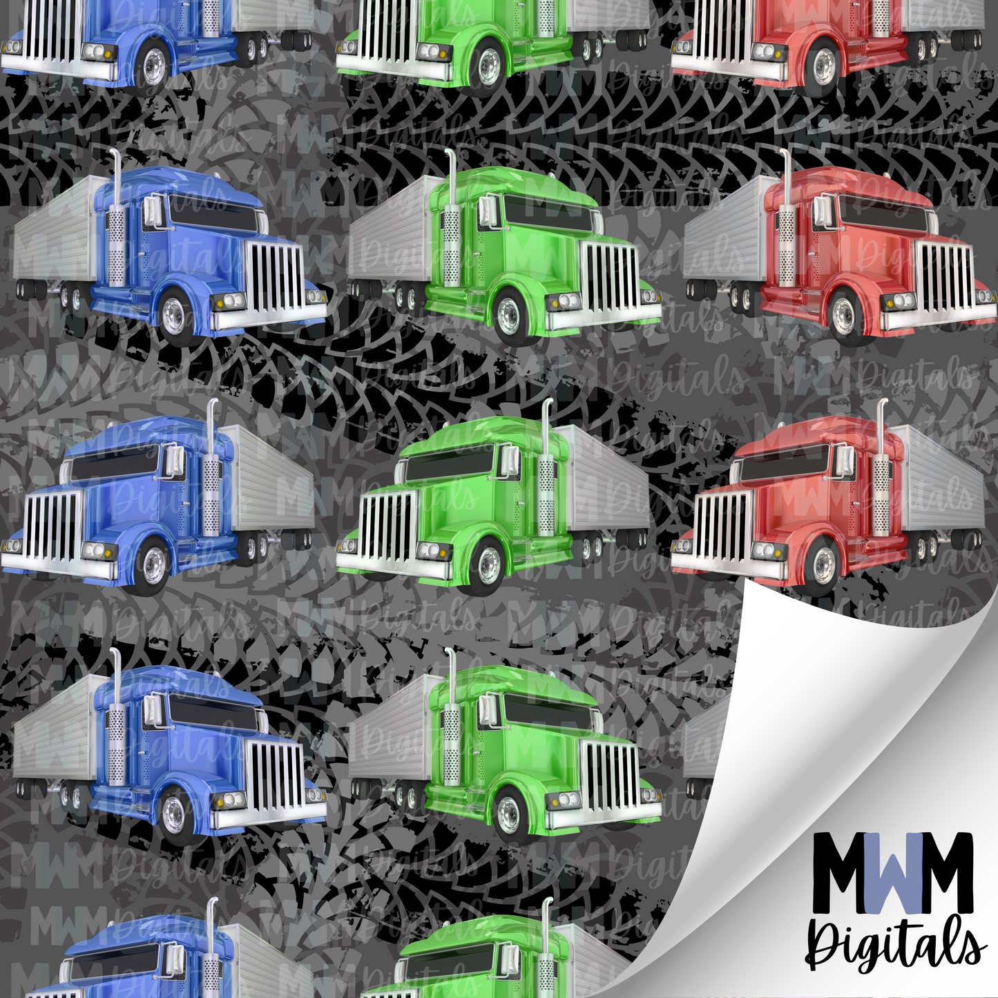 Trucker Big Rig Seamless File