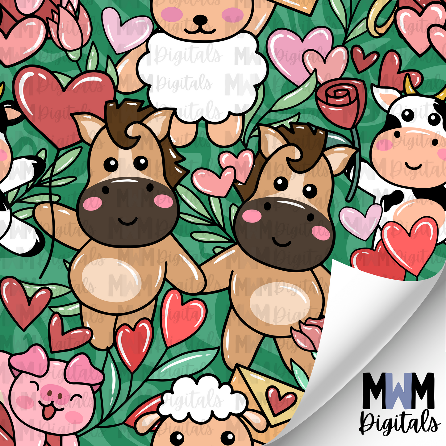 Valentine Animals Seamless File