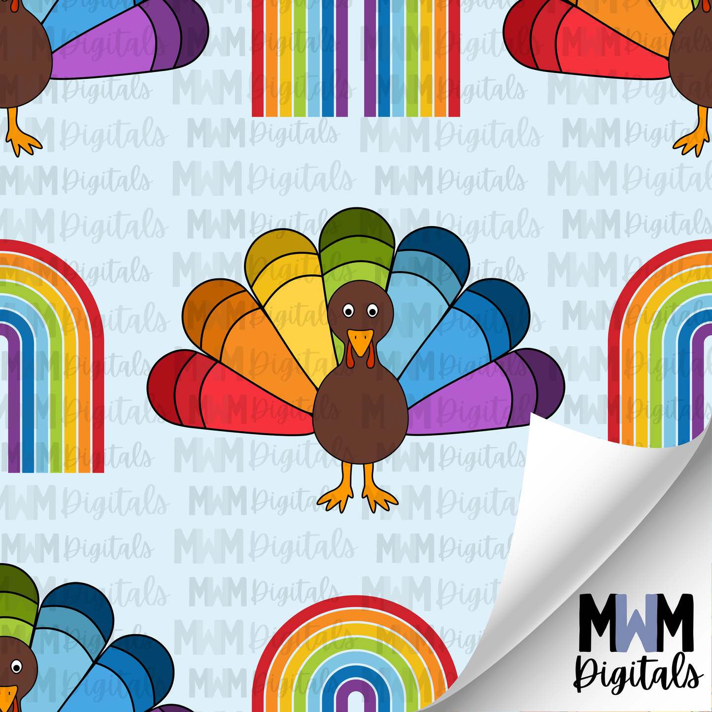 Rainbow Turkey Seamless File