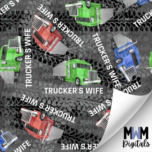 Trucker's Wife Tire Tracks Seamless File