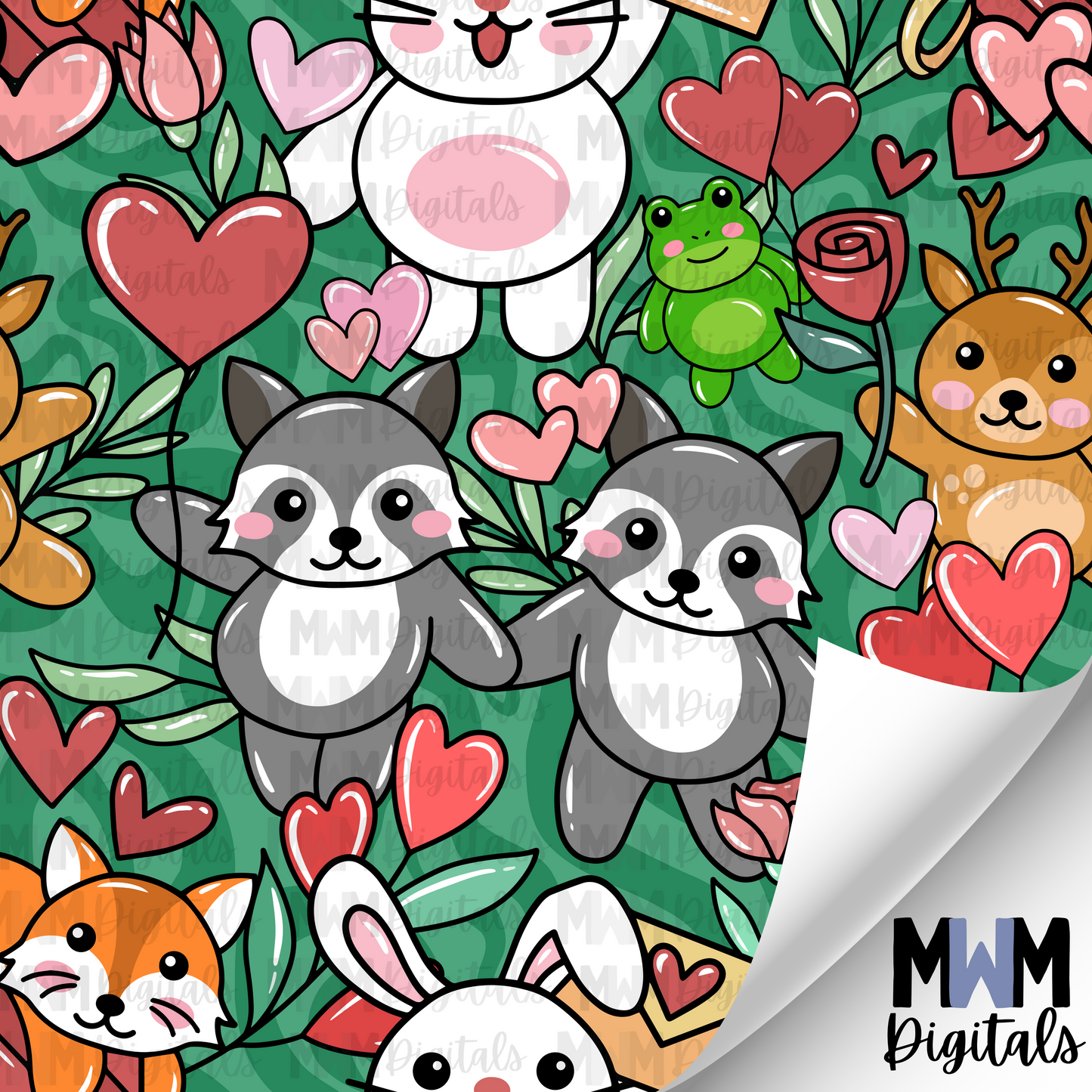 Valentine Animals Seamless File