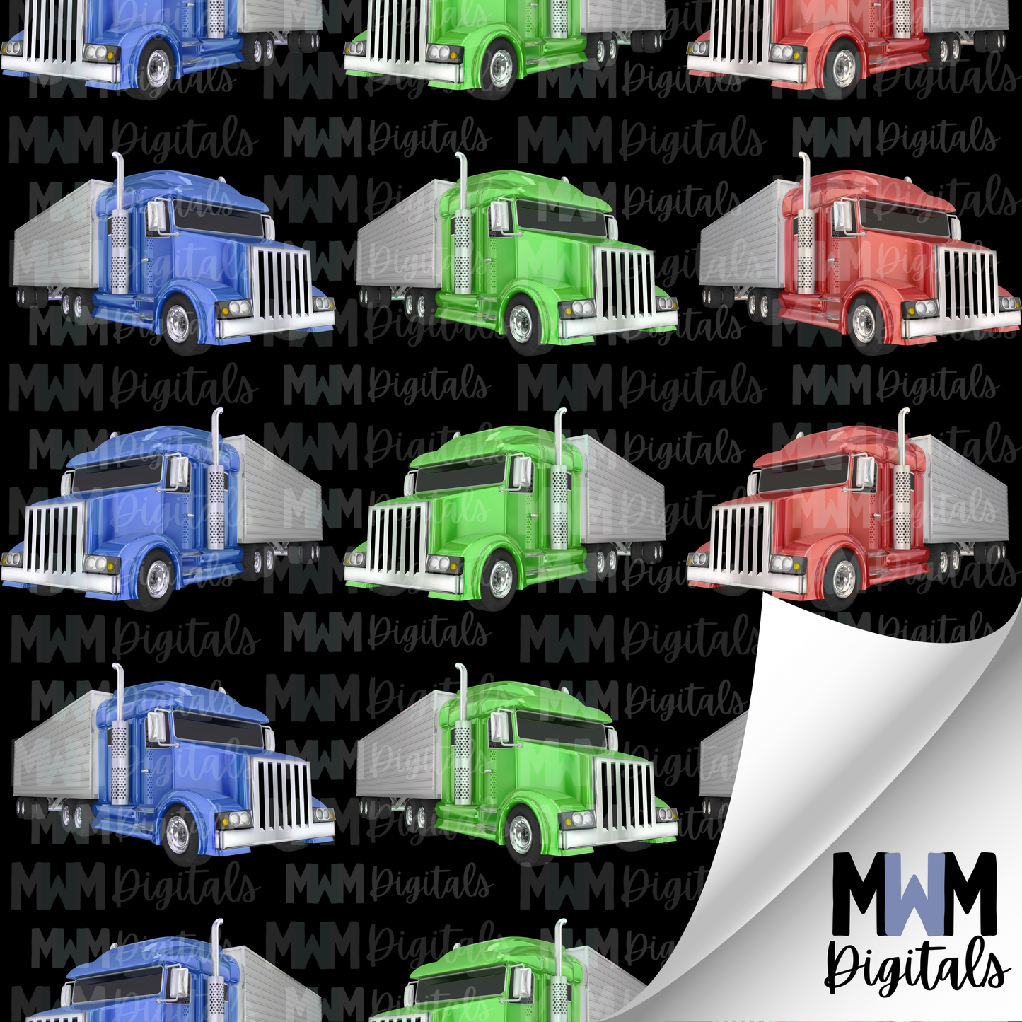 Trucker Big Rig Seamless File