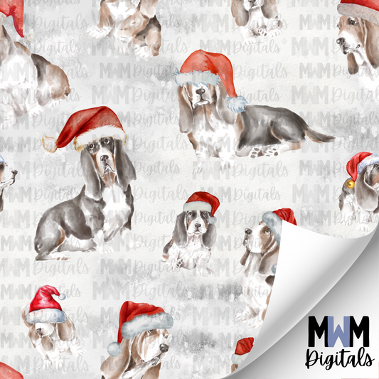 Christmas Basset Hound Seamless File