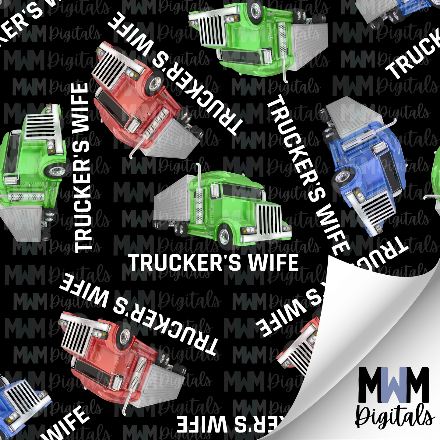 Trucker's Wife Tire Tracks Seamless File