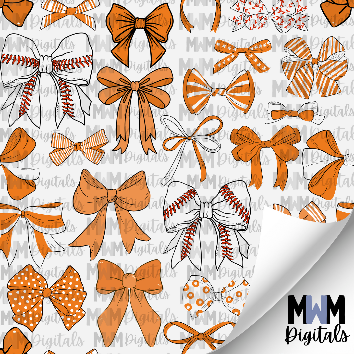 Baseball Hairbow Seamless File