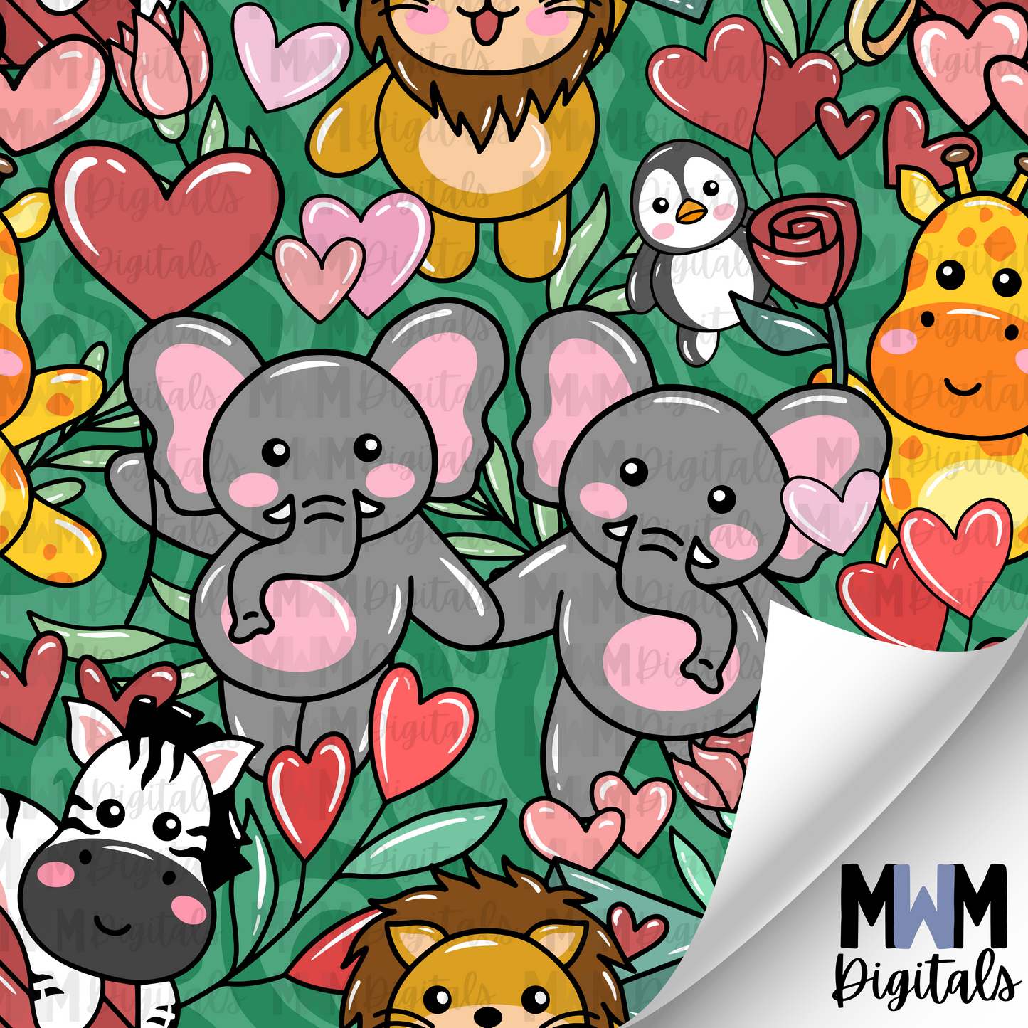 Valentine Animals Seamless File