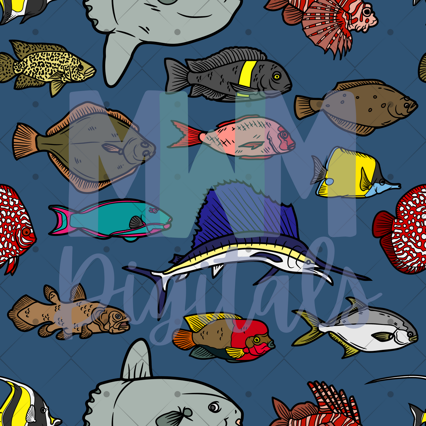 Saltwater Fish Seamless File