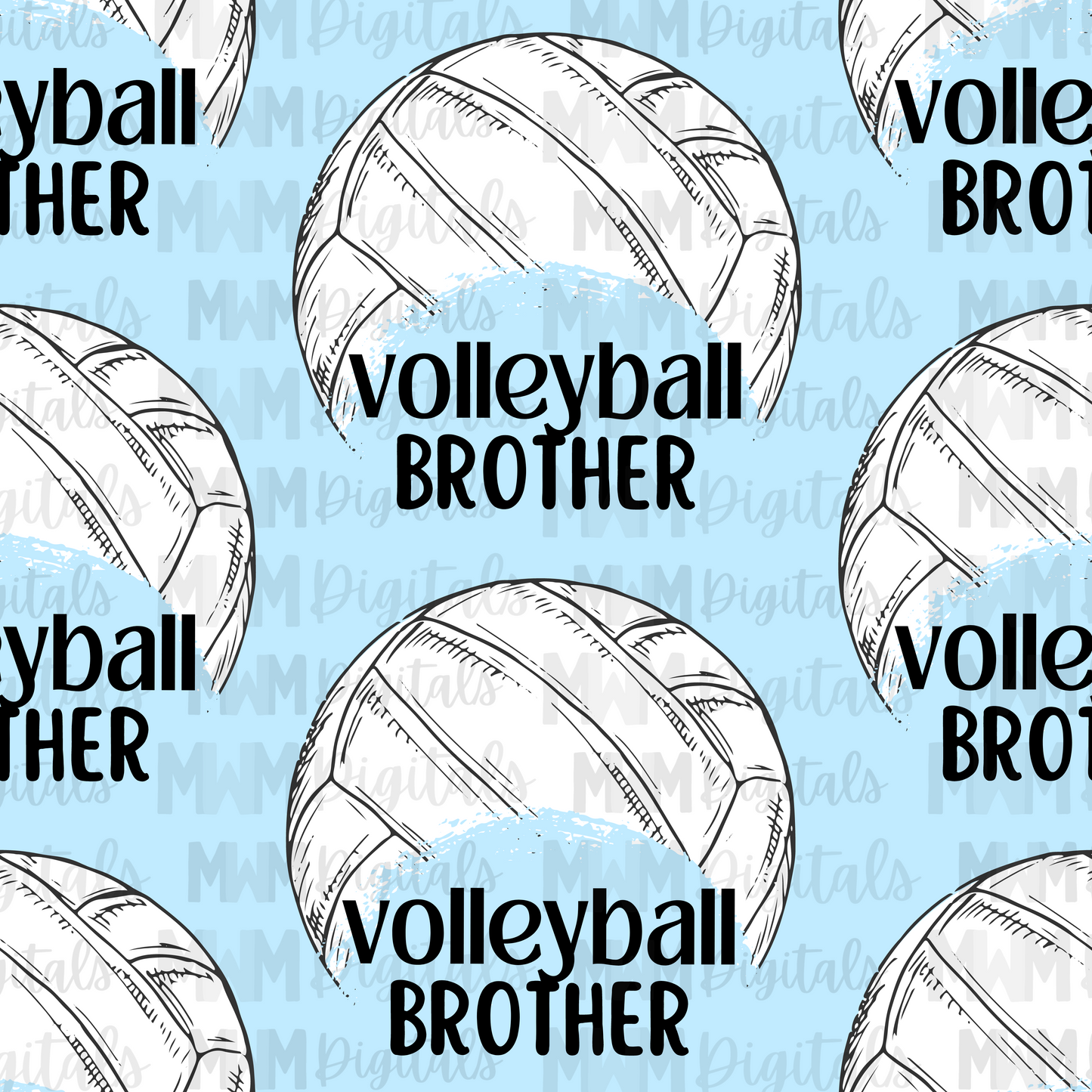 Volleyball Sister/Brother Seamless File