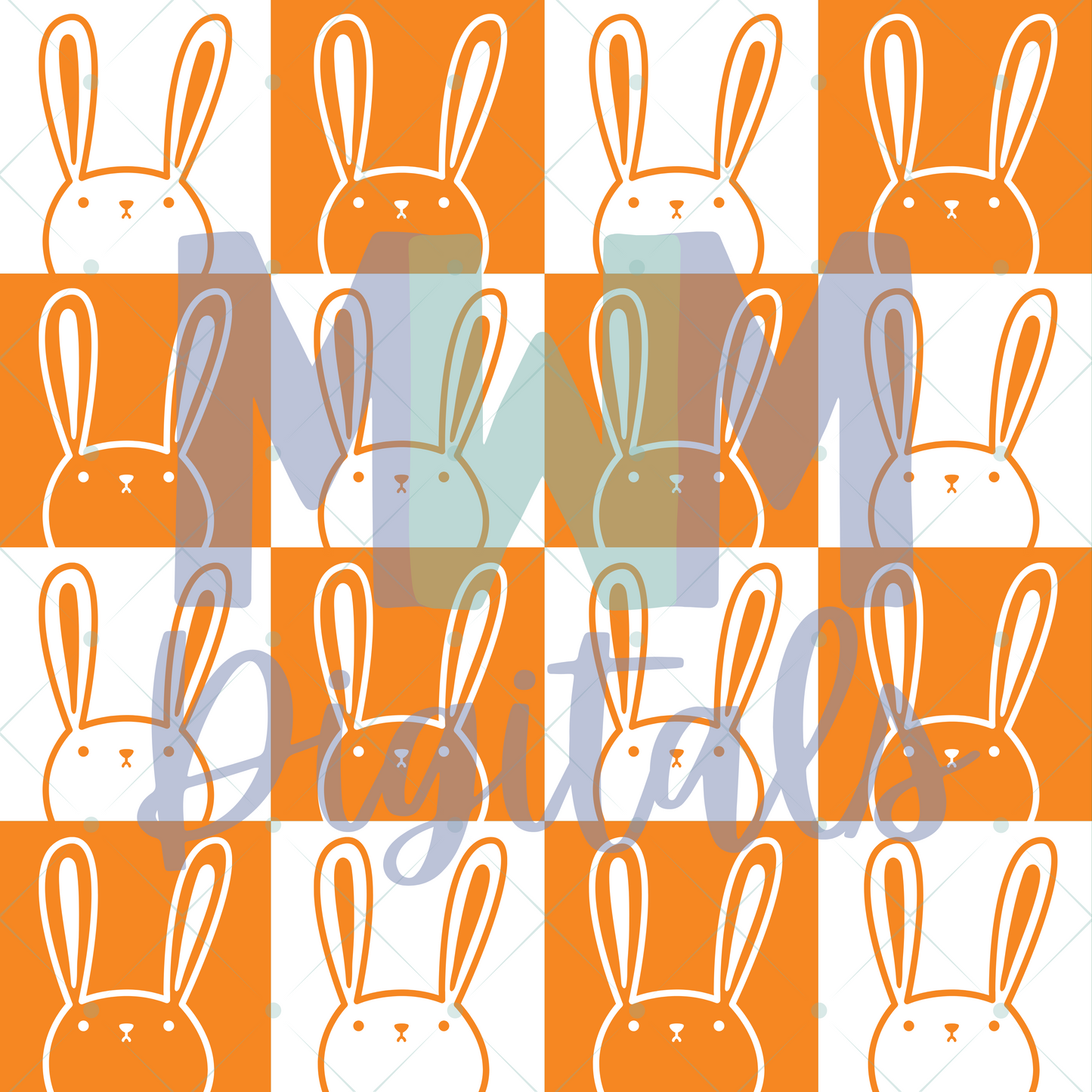 Orange Bunny Checks Seamless File