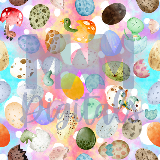 Dino Eggs Splash Dots Seamless File