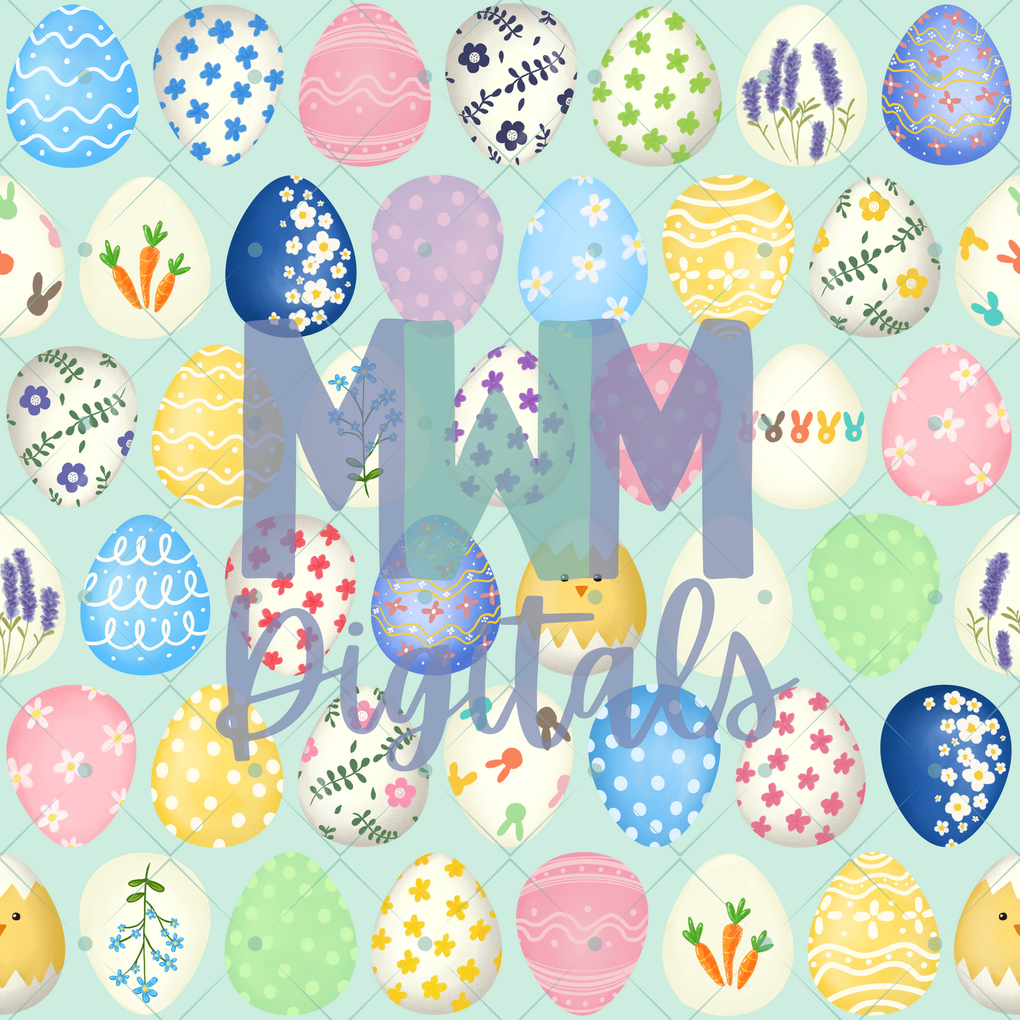 Easter Eggs Seafoam Seamless File