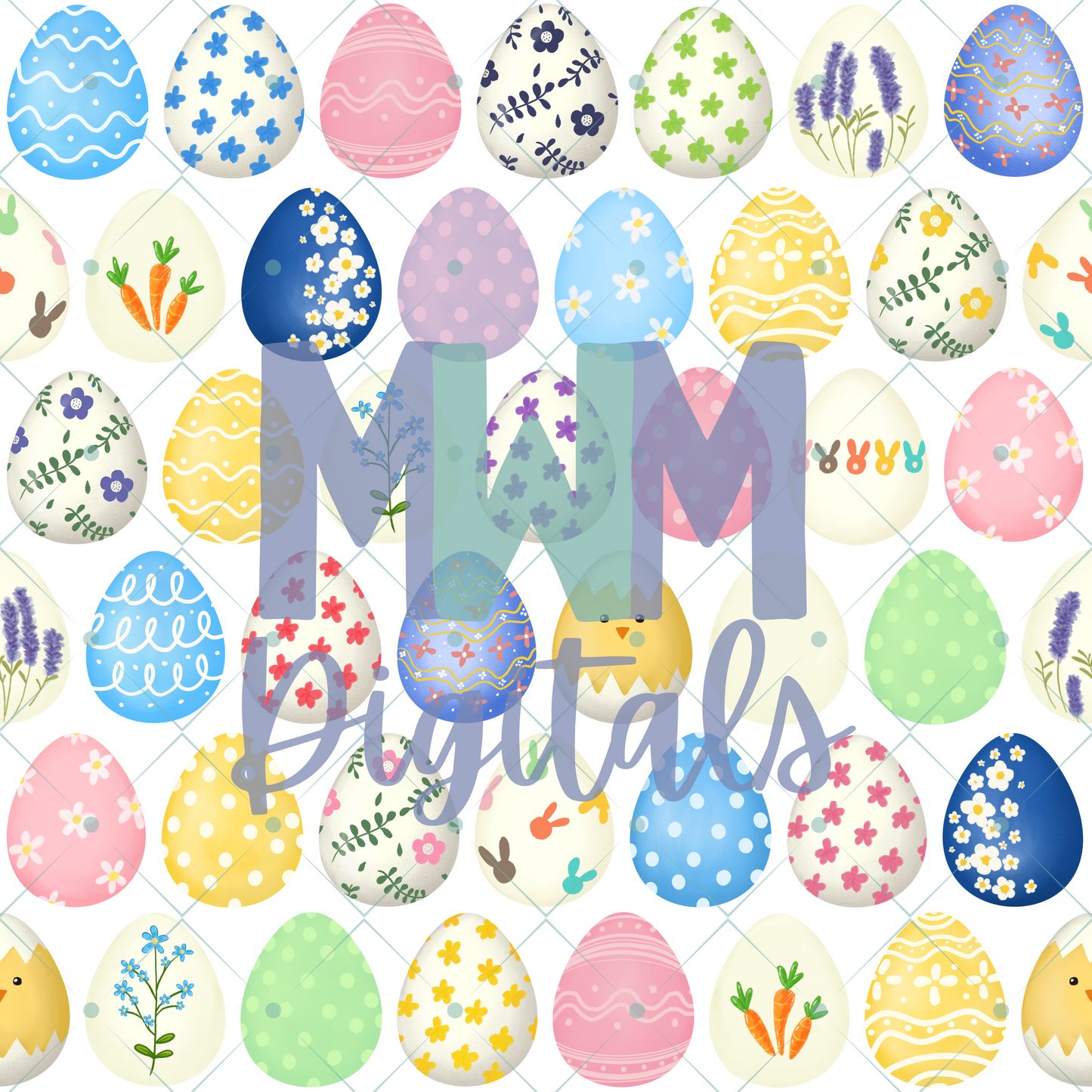 Easter Eggs White Seamless File