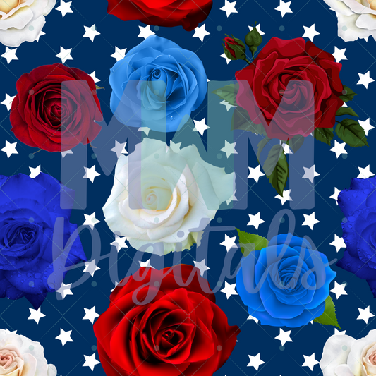 Patriotic Roses Seamless File