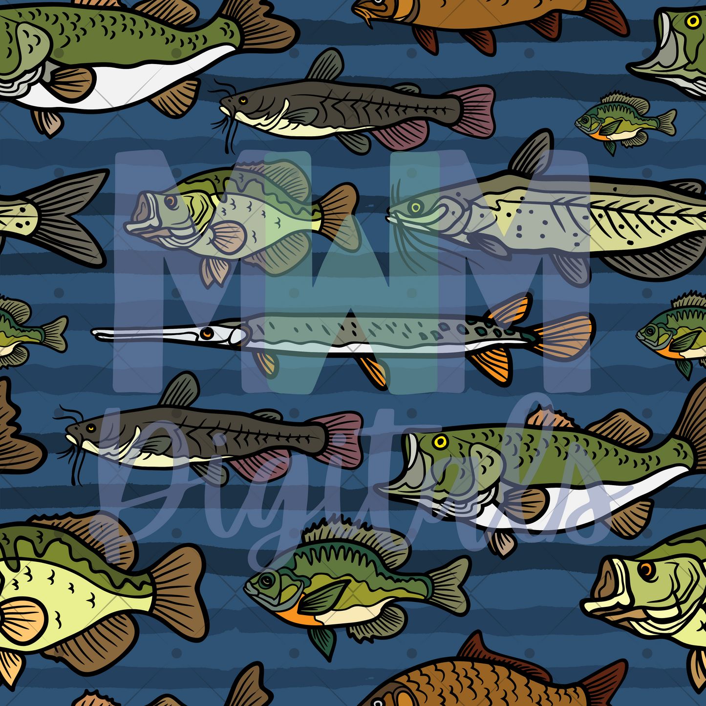 Freshwater Fish Seamless File