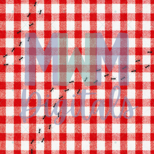 Red Gingham Ants Seamless File