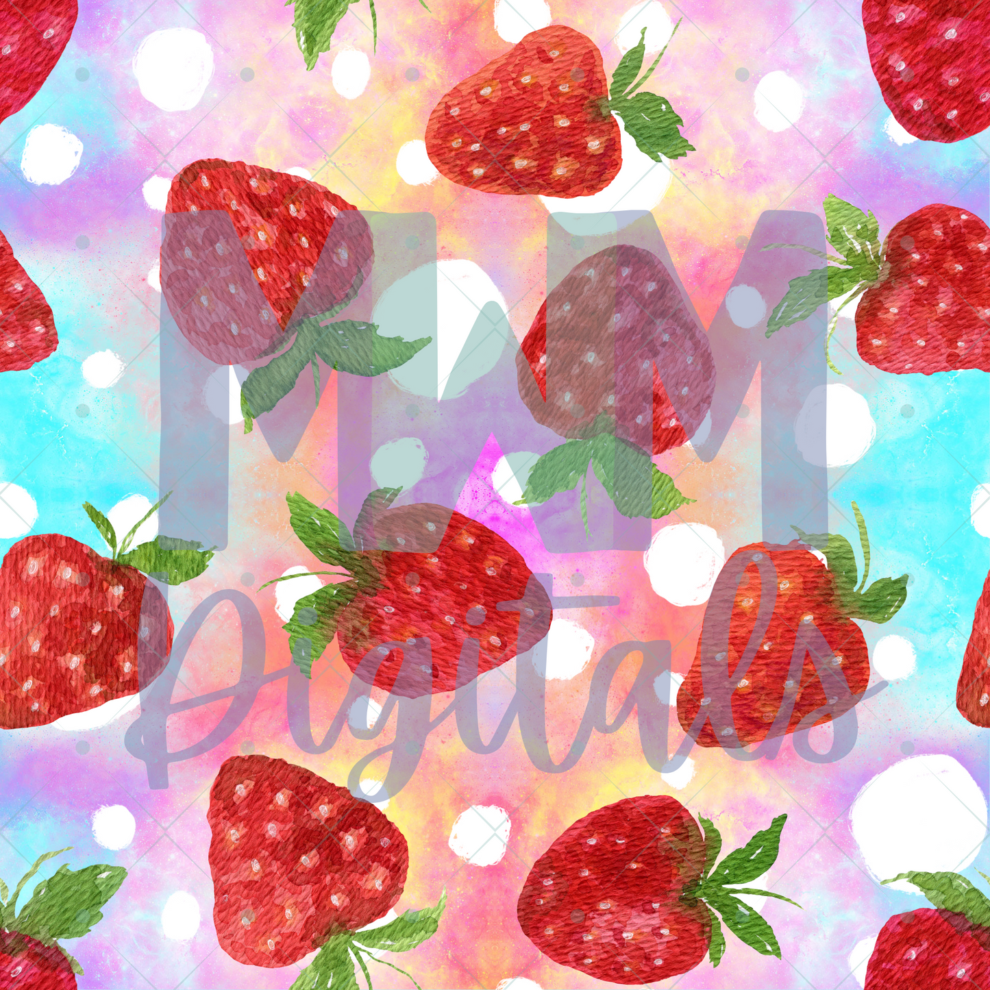 Strawberry Splash Dots Seamless File